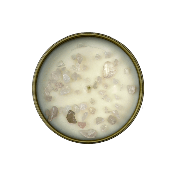 Love Intention Candle with Rose Quartz and Soy Wax