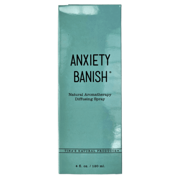 Anxiety Banish Aromatherapy Spray bottle for stress relief.