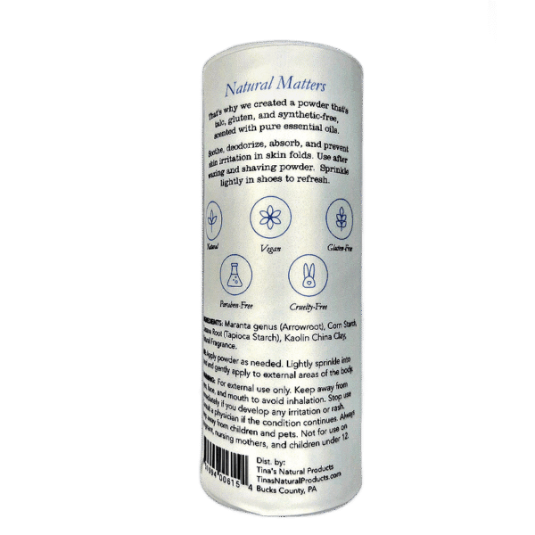 Anxiety Banish Aromatherapy Body Powder set on a white background