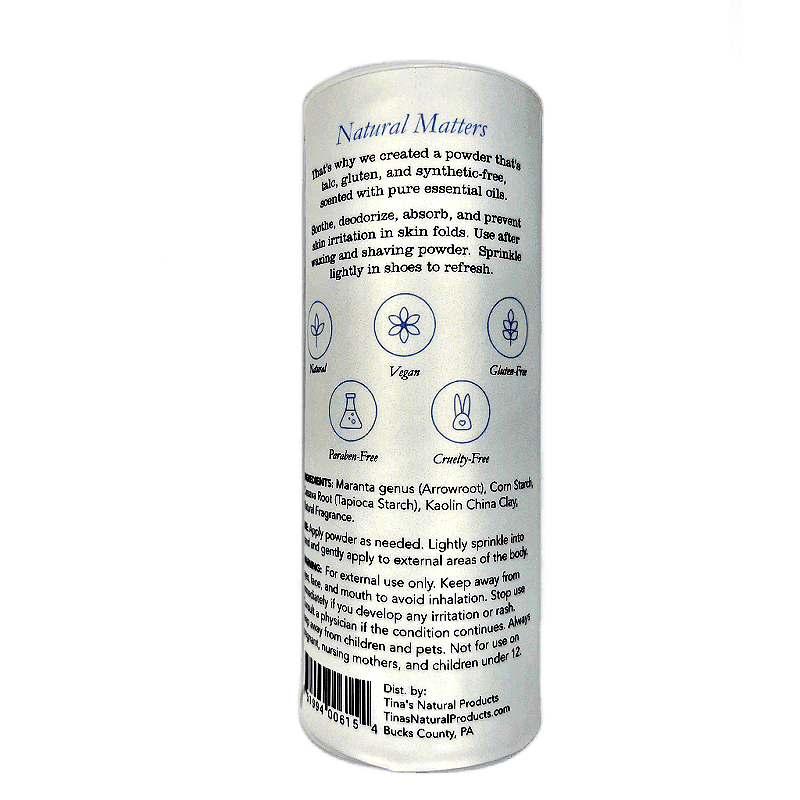 Anxiety Banish Aromatherapy Body Powder set on a white background