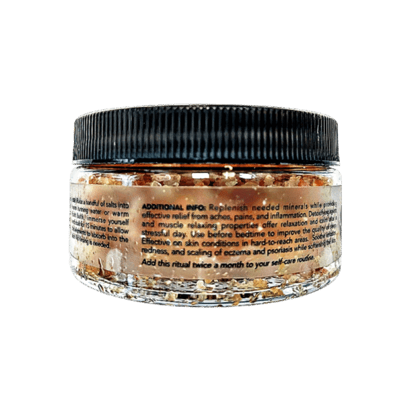 Clear jar with a black lid set on a white background